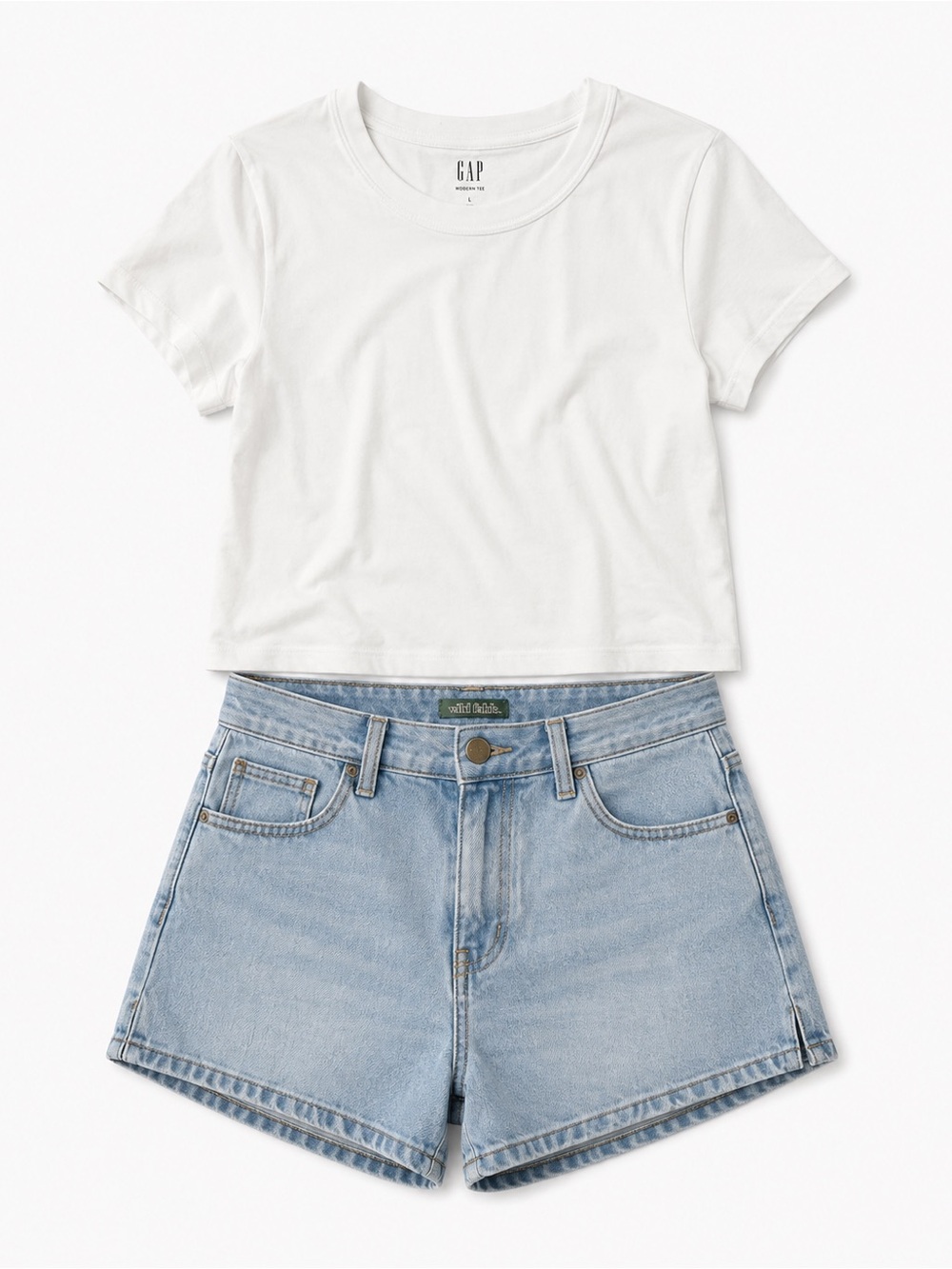 GAP White Cropped Crewneck Tee